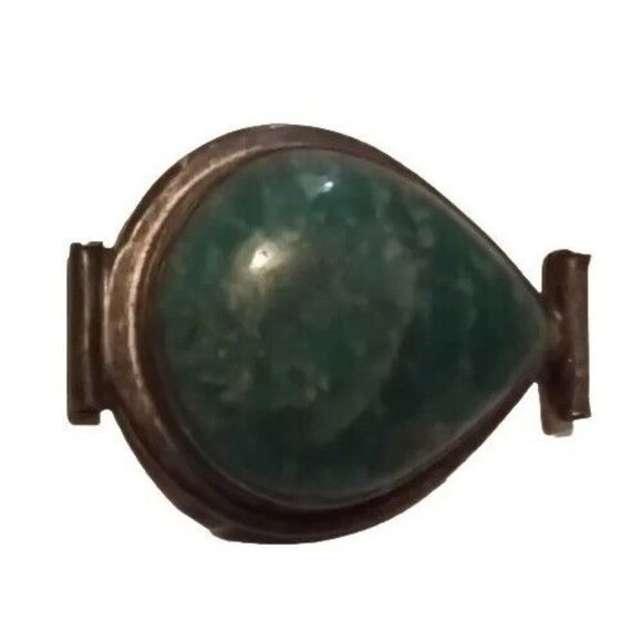 Cabochon Eilat Stone Mexico Silver Pendent Vintage Ps1 - Picture 1 of 4